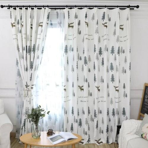 Environmentally friendly children cartoon deer print curtains curtains baby custom facing curtains children curtains children