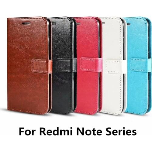 Flip Wallet Leather Case For Xiaomi Redmi note 3 4 4X 5 5A 6 7 Pro Note3 Note4 Note4X Note5 Note5A Note6 Note7 Back Cover Stand Card Slot Mobile Phone Housing Protective Case