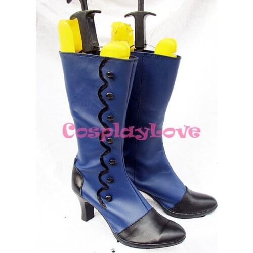 Blue And Black Ciel Phantomhive Cosplay Shoes Long Boots (blue ver) from black butler Kuroshitsuji Cosplay For Christmas