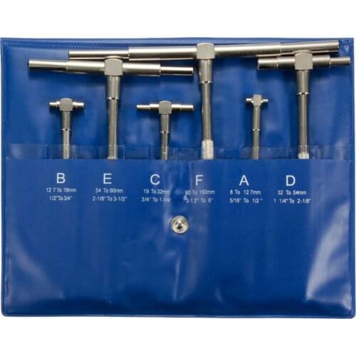 HLZS-6Pcs Set Telescopic Gauge Set minimeter Measurement Bore Engineers Kit 8-150mm Silver