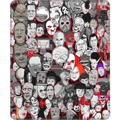 Titans Of Horror Gaming Mouse Pad Halloween Slasher Scary Zombies Monsters Collage Cult Movie Mouse Mats Office Home Deco Mat