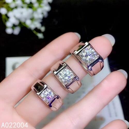 KJJEAXCMY fine jewelry 925 sterling silver inlaid Mosang Diamond gemstone men ring beautiful support detection