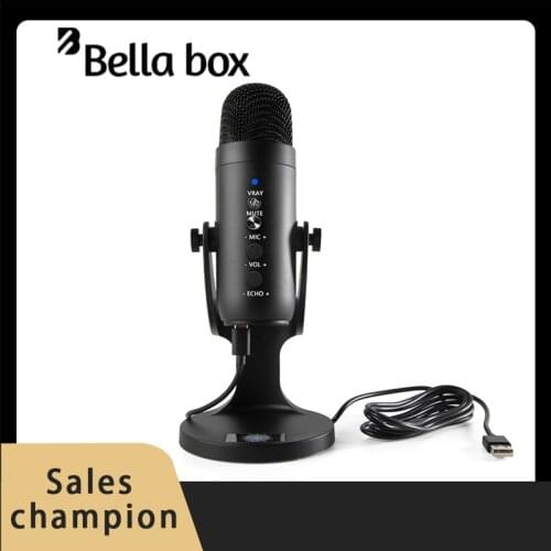 Professional USB Condenser Microphone MU900 Computer Recording Studio With ECHO Volume Stand Shock Mount For Live Broadcast