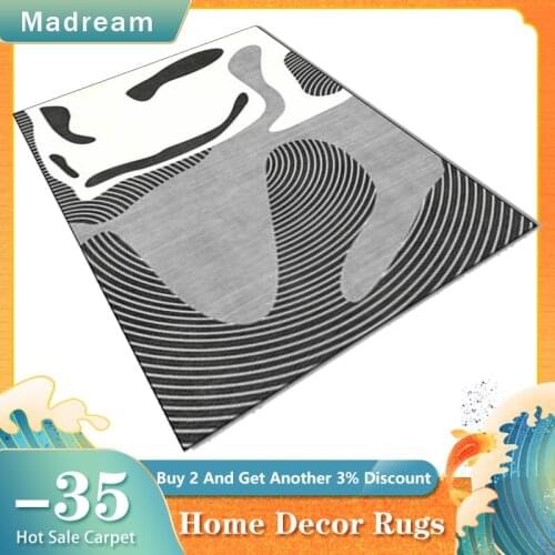 Modern Design Off-White Abstract Carpet Home Decor Geometric Pattern Bedroom Rug Soft Non-Slip Area Floor Mat Living Room Decor