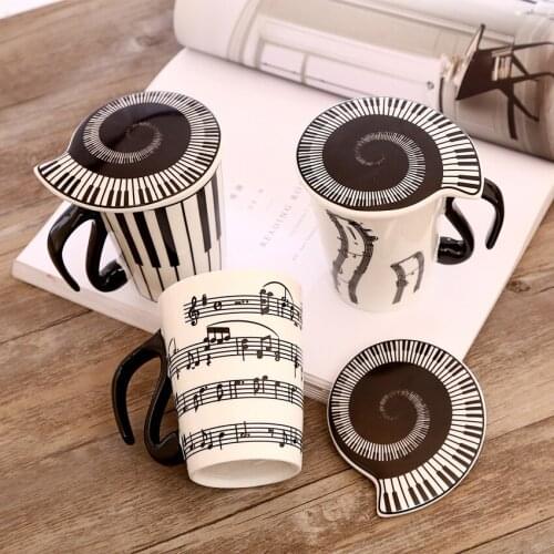 Creative Bone China Music Mug Music Note Mugs Tea Milk Coffee Cup 270ML Couple Bottle Office Home Kitchenware Christmas Gift