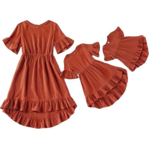 Summer Family Matching Outfits Fashion Mother Daughter Dresses Mommy and Me Clothes Sleeveless Woman Toddlers Mom Baby Dress