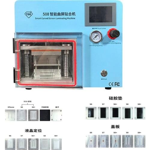 Curved screen lamination and defoamer Machine LCD Edge Laminating Machines TBK-508 For Samsung S6 S7 S8 edge screen with molds
