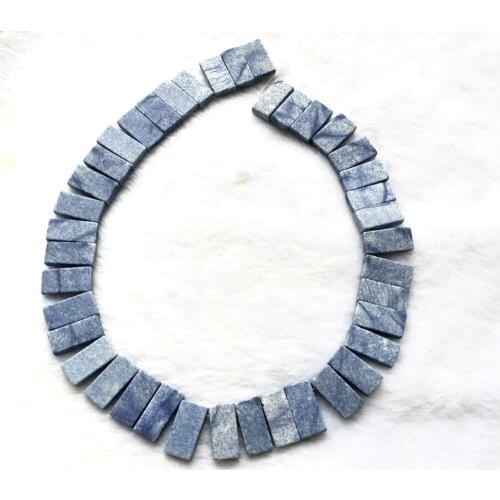 Natural Blue Aventurine Matte Beads,Long Strip Beads 10x20mm Blade Bead,Necklace Jewelry DIY Finding,Top Drilled,1string 37bead