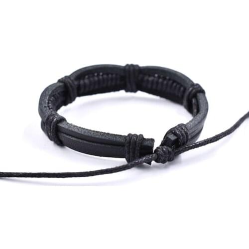 Trendy Genuine Leather Bracelets Men Stainless Steel Multilayer Braided Rope Bracelets for Male Female Bracelets Jewelry