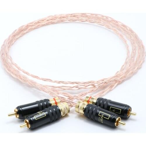New 3TC Pure Copper Analogue RCA Cable Super Soft RCA TO RCA Interconnect Cable HIFI Phono For DAC DVD Amplifier