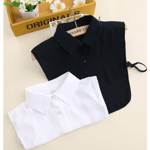 Solid Color Fake Collars Women Korean White Detachable Collars for Mens Shirt Removalbe Blouse Nep Kraagie Vestido Faux Cols