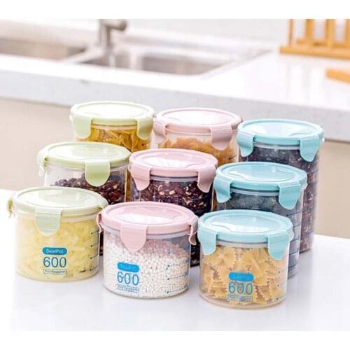 Volumes Plastic Sealed Cans Kitchen Storage Box Transparent Food Canister Keep Fresh New Clear Container Kitchen Tools