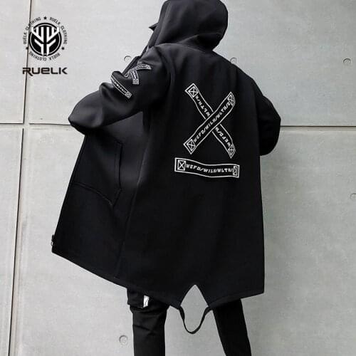 RUELK Men's Hooded Trench Coats