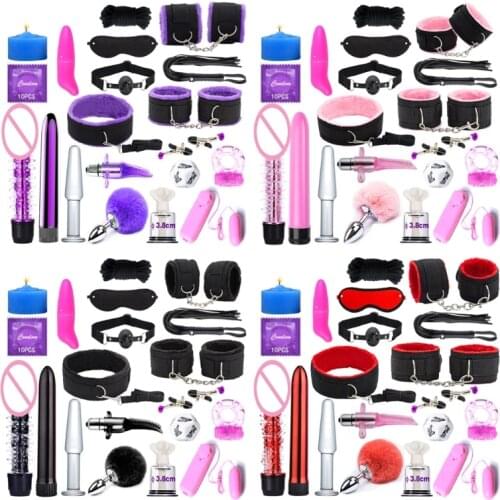 RXJD Sexx Fetish Games Erotic Accessories Safe BDSM Restraints Kits Beginners Sm Sex Bondage Toys Set Vibrator for Couples