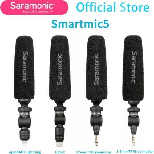 Saramonic SmartMic5 Super-Long Unidirectional Microphone for USB-C iOS Dv Camera Camcorder Smartphone Tablet Vlog Stream Record