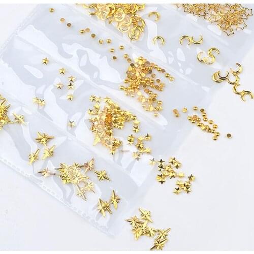 Chic Mixed Hollow Geometric Metal Frame Nail Art DIY Decor Rivet Manicure Tool