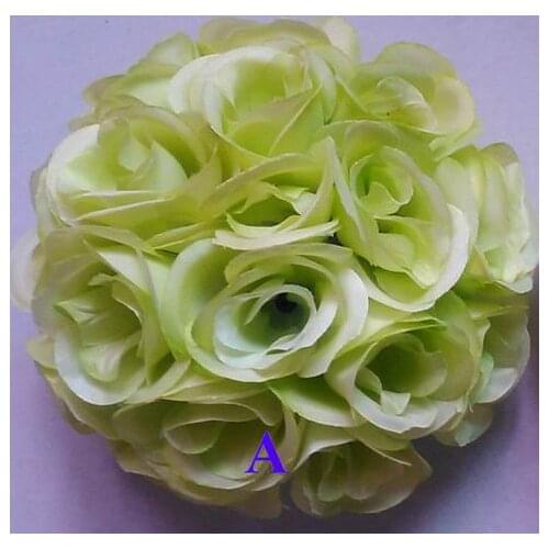 SPR 15cm prasinous wedding flower ball plastic center silk flower kissing ball-wedding decoration-10pcs/lot