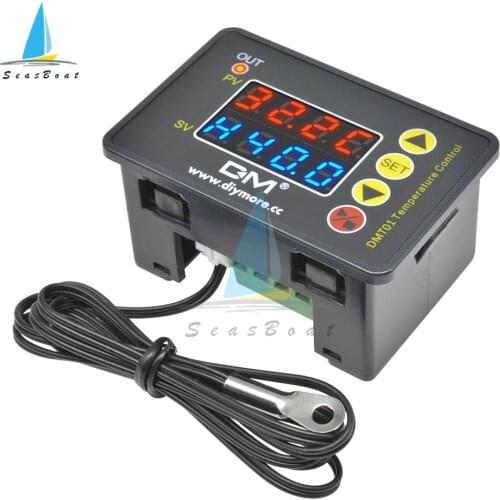 DMT01 12V 24V AC110-220V 20A Digital Temperature Control LED Display Thermostat With Heat/Cooling Control Instrument