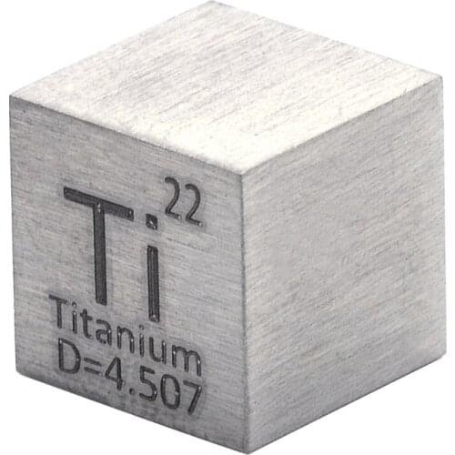 1Pc 99.5% High Purity Titanium Cube Ti Block Metal Carved Element Periodic Table Collection Class Teaching Tools Lab Experiment