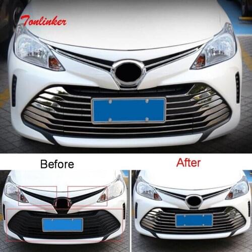 Tonlinker Exterior Car Racing Grills Cover stickers for Toyota Vios/Yaris 2014-19 Car Styling 1-21 PCS ABS/Metal Cover stickers