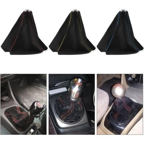 Universal Car Gear Shift Collar Cover Suede Faux Leather Stick Knob Cover Boot Gaiter Car Interior Accessories