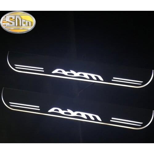 SNCN 2PCS Waterproof Acrylic Moving LED Welcome Pedal Car Scuff Plate Pedal Door Sill Pathway Light For Opel Adam 2013 - 2017