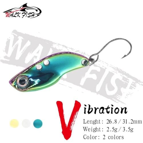 WALK FISH 1PCS Metal VIB Fishing Lure Hard Baits Spoon 2.5G/3.5G/5G Single hook Artificial Fishing Tackle Pesca Peche Trout bass