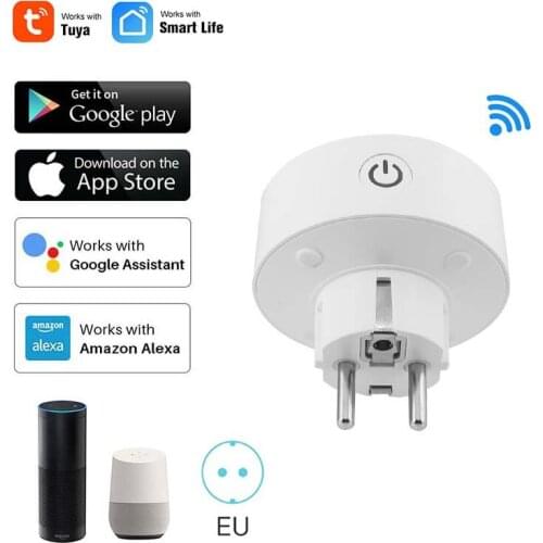 Wifi Socket Smart Timer EU Plug 10A Socket With Remote Control Electrical Outlets Work With Alexa Google Home Assistant