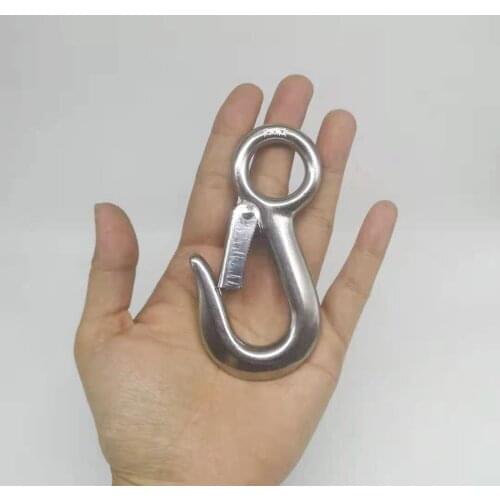 0.2ton stainless steel 304 large eye cargo snap hook working load capacity crane hook