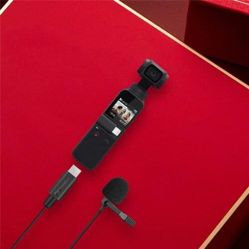 1pc Lavalier Microphone For DJI OSMO Pocket Video Gimbal Stabilizer Vlog Film Audio Recording Clip-on USB Type-C Digital Mic