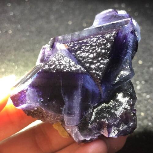 130.7gNatural violet blue fluorite mineral specimen stone home decoration aura healing round vein teaching CRYSTAL QUARTZ GEM