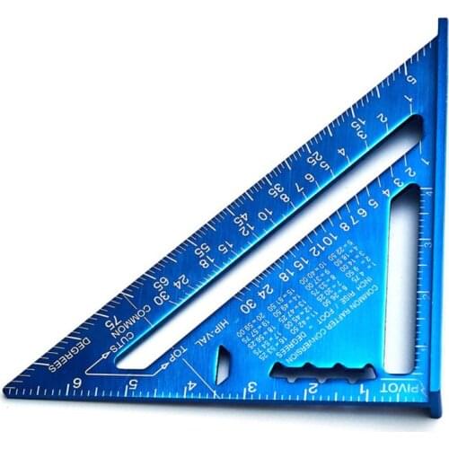 2021 New Angle Ruler 7 inch Aluminum Alloy Measuring Ruler Woodwork Triangle Protractor