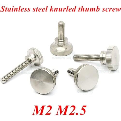50pcs M2 M2.5 Stainless steel Manual Adjust Screw GB834 Step Knurled Thumb Screw Hand Tighten curtain Wall adjustable screw