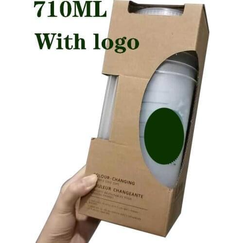 710ml Reusable Plastic Tumbler With Lid Straw Cup Coffee Mugs Drinks Mug Color Changing Cup Drinkware Support Dropship Wholesale