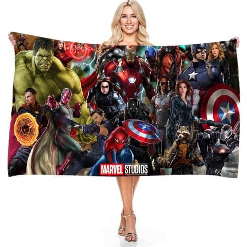 Marvel The Avengers Printed 3d Microfiber Absorbent Bath Towel Swimming Towel Rectangular Digital Printing Beach Towel 140x180cm