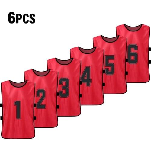6 PCS Kids Basketball Pinnies Quick Drying Basketball Jerseys Youth Sports Soccer Team Training Bibs Practice Sports Vest