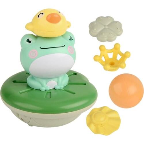 Electric Sprinkling Baby Bath Toy Cute Cartoon Frog Bathing Floating Rotation Durable Bathtub Sprinkler For Kids Water Toys