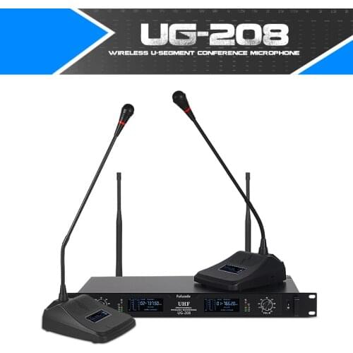 Fuluode Professional wireless gooseneck capacitive microphone One drag two Dual antenna reception Meeting Stage Business Speech