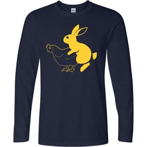 Men How Easter Eggs Are Made T Shirt Funny Bunny Chicken Tee for Guys Men Fashion O-Neck Homme Create Long Sleeved T Shirt
