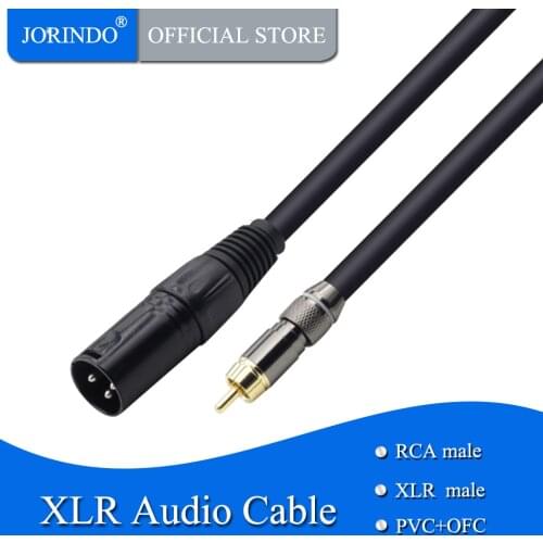 JORINDO 2M/6.4FT 3 pin XLR male to RCA male Microphone audio cable,RCA to XLR AC line,For microphone amplifier sound card