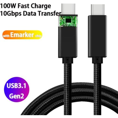 Emark 10Gbps Data Cable 5A 100W PD Charge USB3.1 Gen2 Video Cable USB Type C Male to Male for Thunderbolt 3 MacBook Pro XPS
