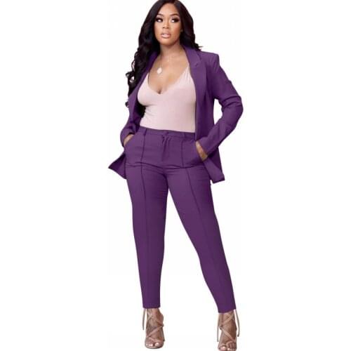 Two Piece Blazer Set Women Cardigan Full Sleeve Jacket Outfits Autumn Winter Fashion Solid Casual Office Lady Blazer Pant Suits
