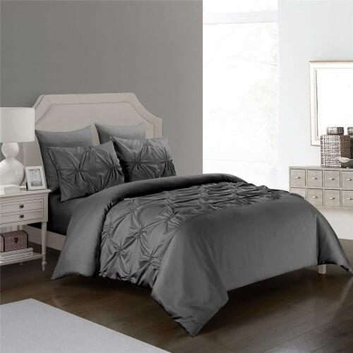 Fashion bedding Set Jacquard Pure Color Pattern Simplicity Quilt Cover Pillowcase 3pcs