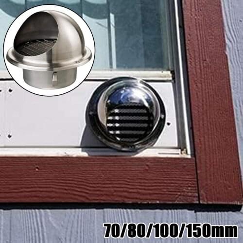 Stainless Steel Round Brushed Bull Nosed External Extractor Wall Vent Outlet Wall Wall Vent Cap Outlet Grille Louvres New