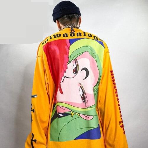 Fashion Brand Men And Women Harajuku ACGN Graphic T-shirts oversize Long Sleeve T-shirt Cartoon Tops Men Tee Shirt Homme Hip Hop