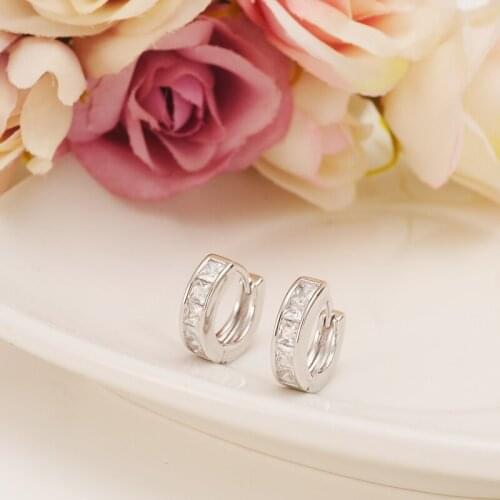 Fashion Gold silver luxury Zircon Crystal Earrings round Elegant Women Wedding Party Jewelry Earring girls charm jewelry gift