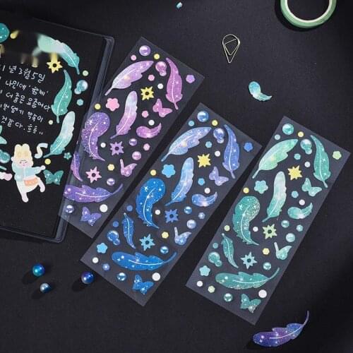 Ellen Brook 1 PCS Cute Stationery Stickers Supplies Romantic Scrapbooking Adhesive Laptop Diary Children Love Phone Starry Shell