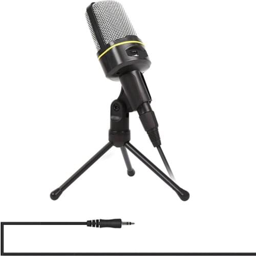 Professional Desktop Condenser Computer Microphone 3.5mm Audio With Holder Stand for Youtube PC Streaming Voice Broadcasting
