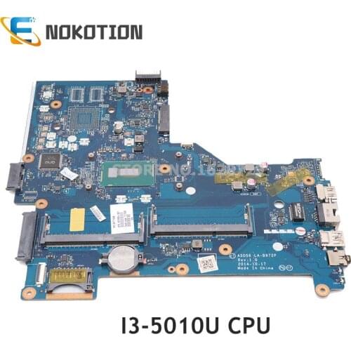 NOKOTION 801859-501 801859-001 801859-601 For HP Pavilion 15-R Laptop motherboard AS056 LA-B972P SR23Z I3-5010U 2.1 Ghz DDR3L