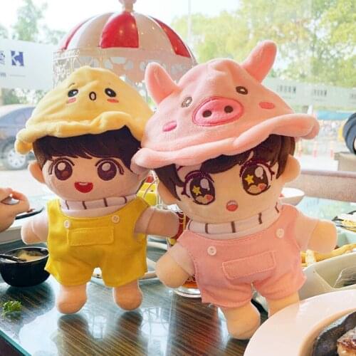 New Arrival Cute Clothing Pink yellow rompers Hat shoes for EXO Doll 20cm Handmade Doll Clothes DollS Accessories Gift